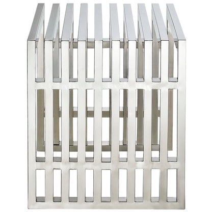 Modway - Gridiron Small Stainless Steel Bench by Modway  Living Room Benches and Stools Silver - EEI-569-SLV