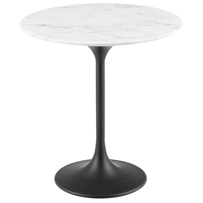 Modway - Lippa 20" Round Faux Marble Side Table by Modway  Living Room Tables White - EEI-5690-BLK-WHI