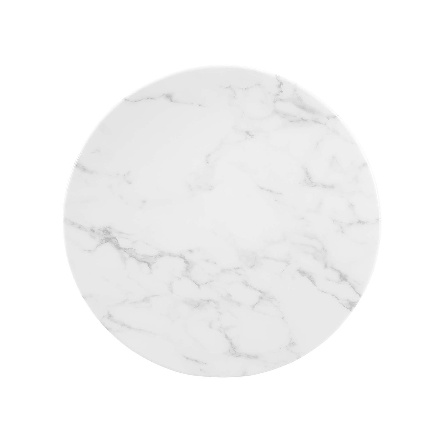 Modway - Lippa 20" Round Faux Marble Side Table by Modway  Living Room Tables White - EEI-5690-BLK-WHI