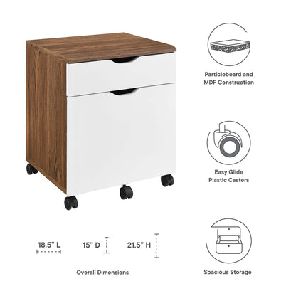 Modway Outlet Envision Wood File Cabinet by Modway  Office Furniture Furniture Walnut White - EEI-5706-WAL-WHI