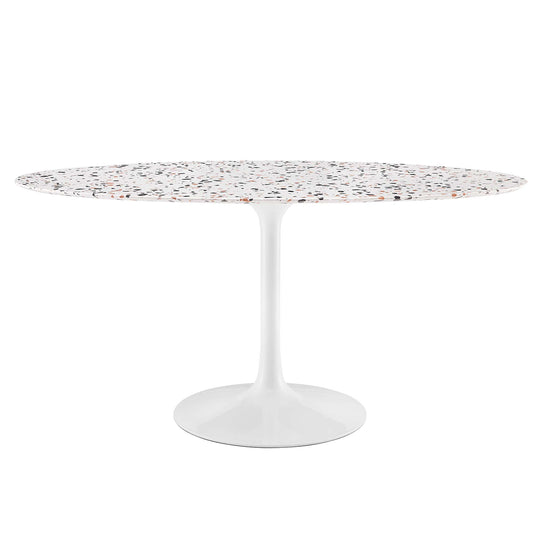 Modway - Lippa 60" Oval Terrazzo Dining Table by Modway  Bar and Dining Bar and Dining Tables White - EEI-5734-WHI-WHI