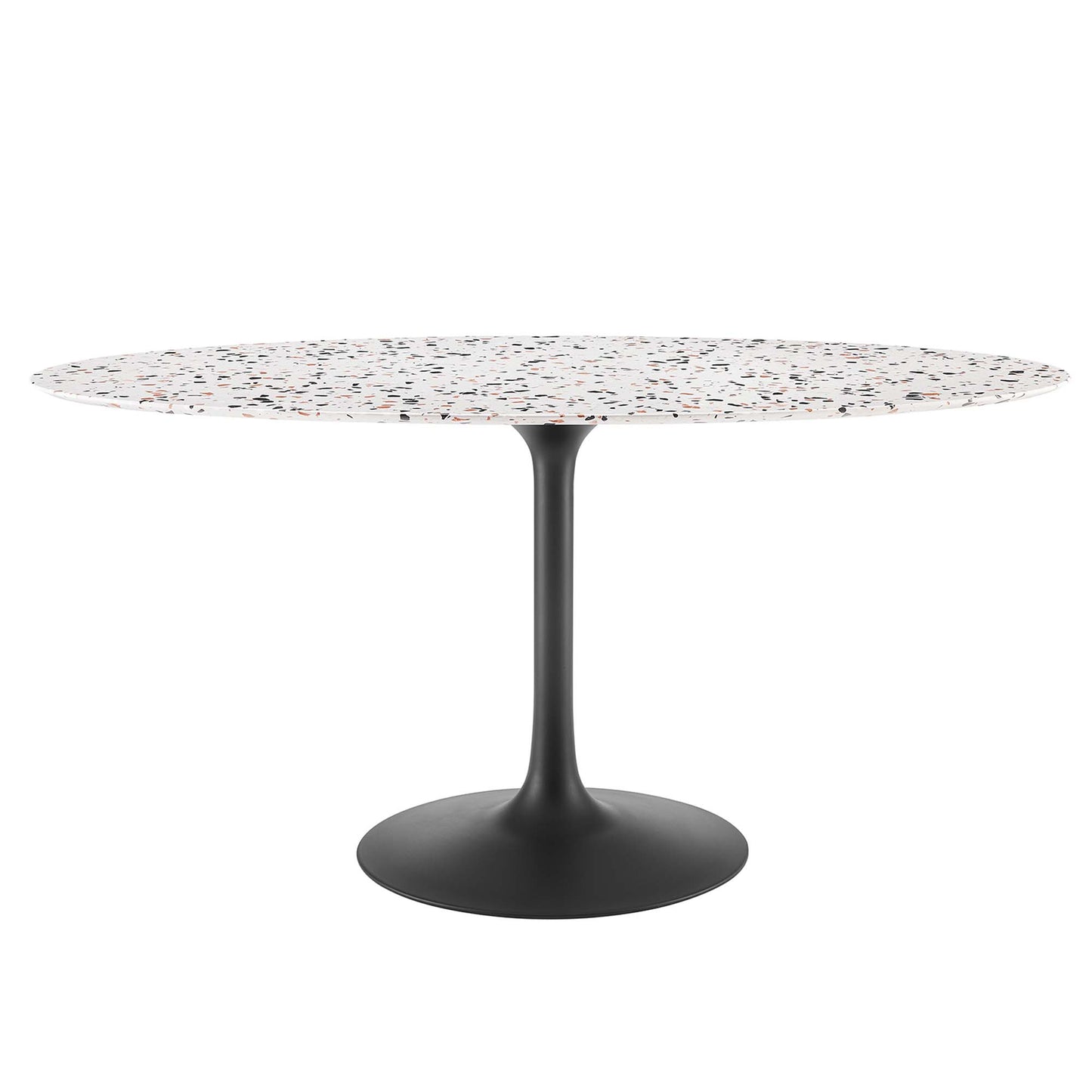 Modway - Lippa 60" Oval Terrazzo Dining Table by Modway  Bar and Dining Bar and Dining Tables White - EEI-5737-BLK-WHI