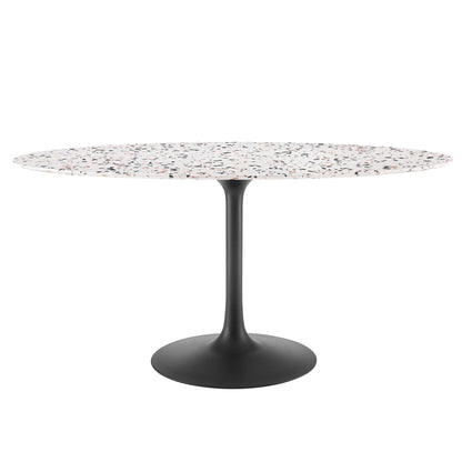 Modway - Lippa 60" Oval Terrazzo Dining Table by Modway  Bar and Dining Bar and Dining Tables White - EEI-5737-BLK-WHI
