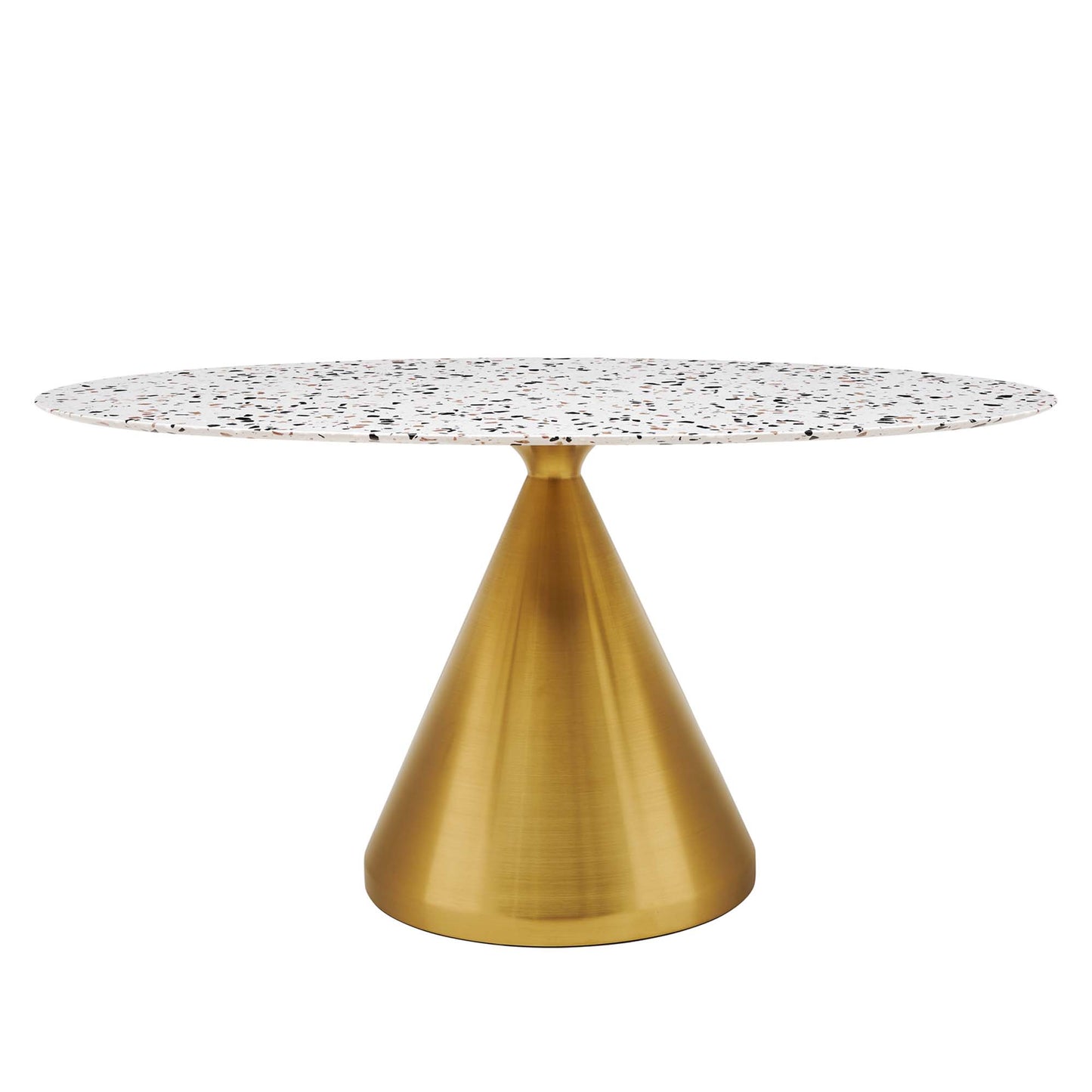 Modway Outlet Tupelo 60" Oval Terrazzo Dining Table by Modway  Bar and Dining Furniture Gold White - EEI-5739-GLD-WHI