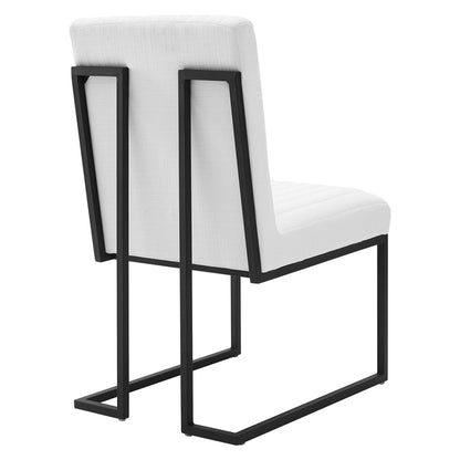 Modway Outlet Indulge Channel Tufted Fabric Dining Chairs Set of 2 by Modway  Bar and Dining Furniture White - EEI-5740-WHI