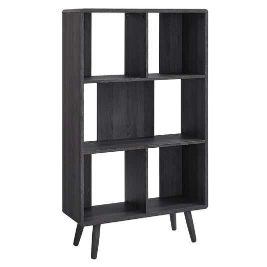 Modway - Transmit 5 Shelf Wood Grain Bookcase by Modway  Living Room Decor Black - EEI-5743-CHA