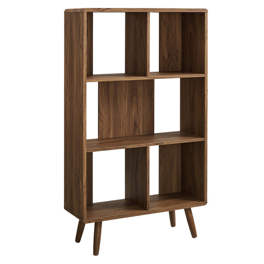 Modway - Transmit 5 Shelf Wood Grain Bookcase by Modway  Living Room Decor Brown - EEI-5743-WAL