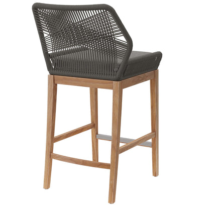 Modway - Wellspring Outdoor Patio Teak Wood Bar Stool by Modway  Outdoor Furniture Bar and Dining Gray - EEI-5746-GRY-GPH
