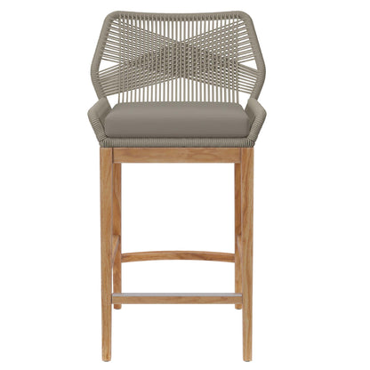 Modway - Wellspring Outdoor Patio Teak Wood Bar Stool by Modway  Outdoor Furniture Bar and Dining Gray - EEI-5746-LGR-GRG
