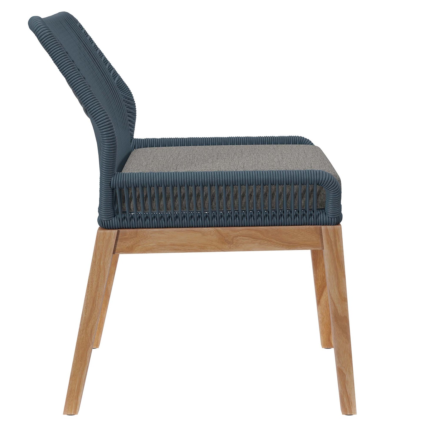 Modway - Wellspring Outdoor Patio Teak Wood Dining Chair by Modway  Outdoor Furniture Bar and Dining Gray - EEI-5747-BLU-GPH
