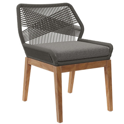 Modway - Wellspring Outdoor Patio Teak Wood Dining Chair by Modway  Outdoor Furniture Bar and Dining Gray - EEI-5747-GRY-GPH