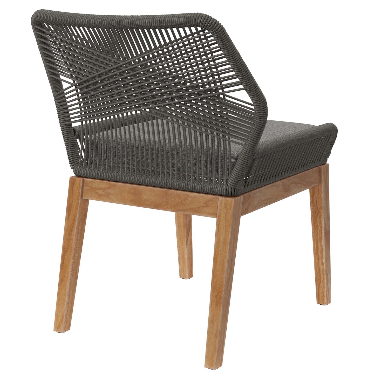Modway - Wellspring Outdoor Patio Teak Wood Dining Chair by Modway  Outdoor Furniture Bar and Dining Gray - EEI-5747-GRY-GPH