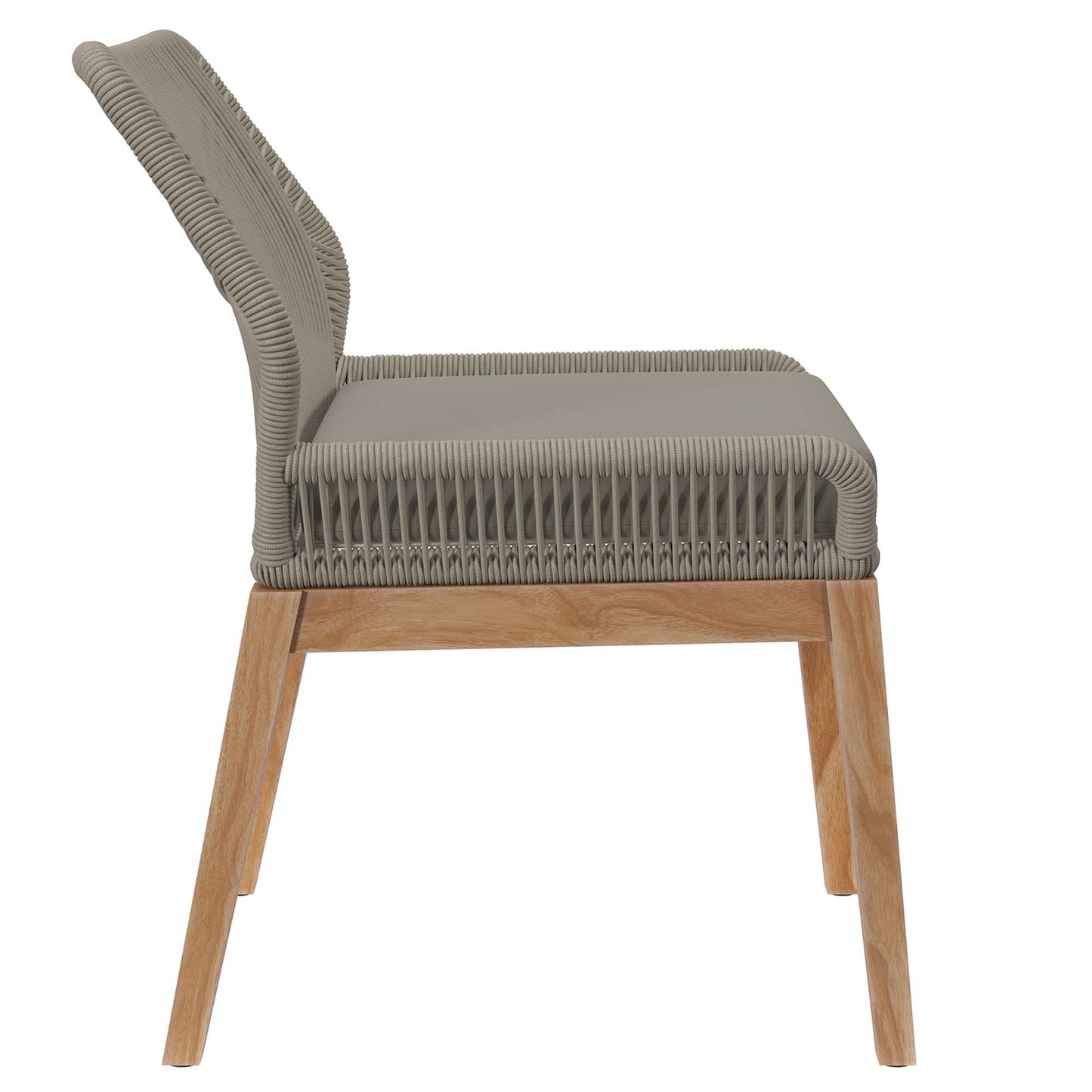 Modway - Wellspring Outdoor Patio Teak Wood Dining Chair by Modway  Outdoor Furniture Bar and Dining Gray - EEI-5747-LGR-GRG