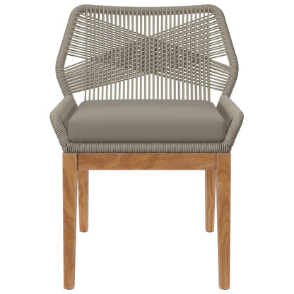 Modway - Wellspring Outdoor Patio Teak Wood Dining Chair by Modway  Outdoor Furniture Bar and Dining Gray - EEI-5747-LGR-GRG