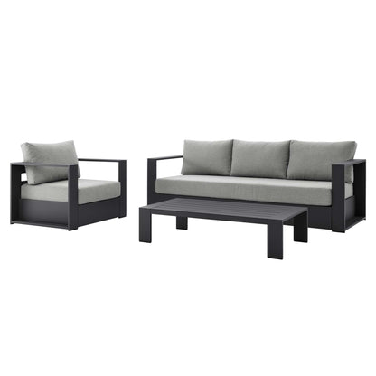 Modway - Tahoe 3-Piece Outdoor Patio Powder-Coated Aluminum Set by Modway  Outdoor Furniture Sofa Sectionals Gray - EEI-5748-GRY-GRY