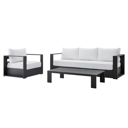 Modway - Tahoe 3-Piece Outdoor Patio Powder-Coated Aluminum Set by Modway  Outdoor Furniture Sofa Sectionals White - EEI-5748-GRY-WHI