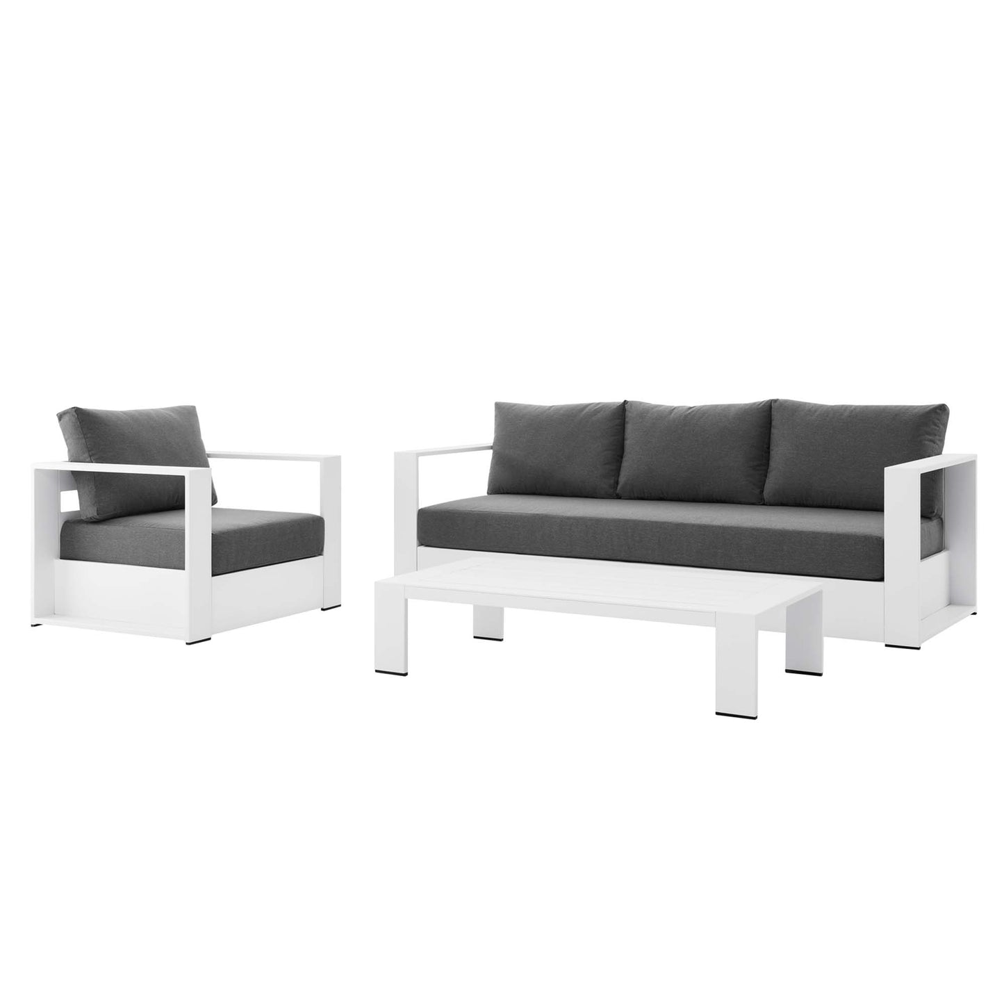 Modway - Tahoe 3-Piece Outdoor Patio Powder-Coated Aluminum Set by Modway  Outdoor Furniture Sofa Sectionals Black - EEI-5748-WHI-CHA