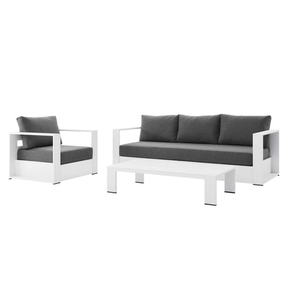 Modway - Tahoe 3-Piece Outdoor Patio Powder-Coated Aluminum Set by Modway  Outdoor Furniture Sofa Sectionals Black - EEI-5748-WHI-CHA