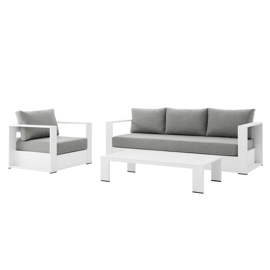 Modway - Tahoe 3-Piece Outdoor Patio Powder-Coated Aluminum Set by Modway  Outdoor Furniture Sofa Sectionals Gray - EEI-5748-WHI-GRY