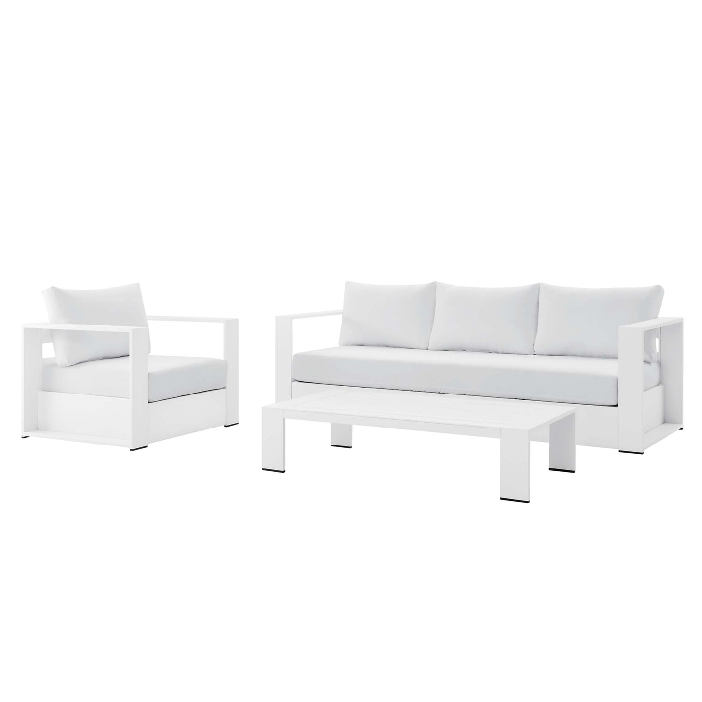Modway - Tahoe 3-Piece Outdoor Patio Powder-Coated Aluminum Set by Modway  Outdoor Furniture Sofa Sectionals White - EEI-5748-WHI-WHI