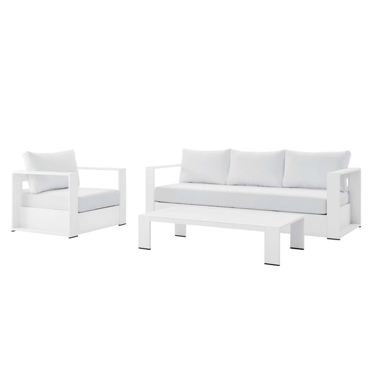Modway - Tahoe 3-Piece Outdoor Patio Powder-Coated Aluminum Set by Modway  Outdoor Furniture Sofa Sectionals White - EEI-5748-WHI-WHI