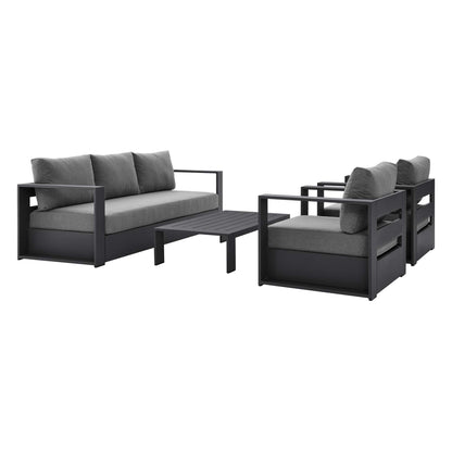 Modway - Tahoe 4-Piece Outdoor Patio Powder-Coated Aluminum Set by Modway  Outdoor Furniture Sofa Sectionals Brown - EEI-5749-GRY-CHA