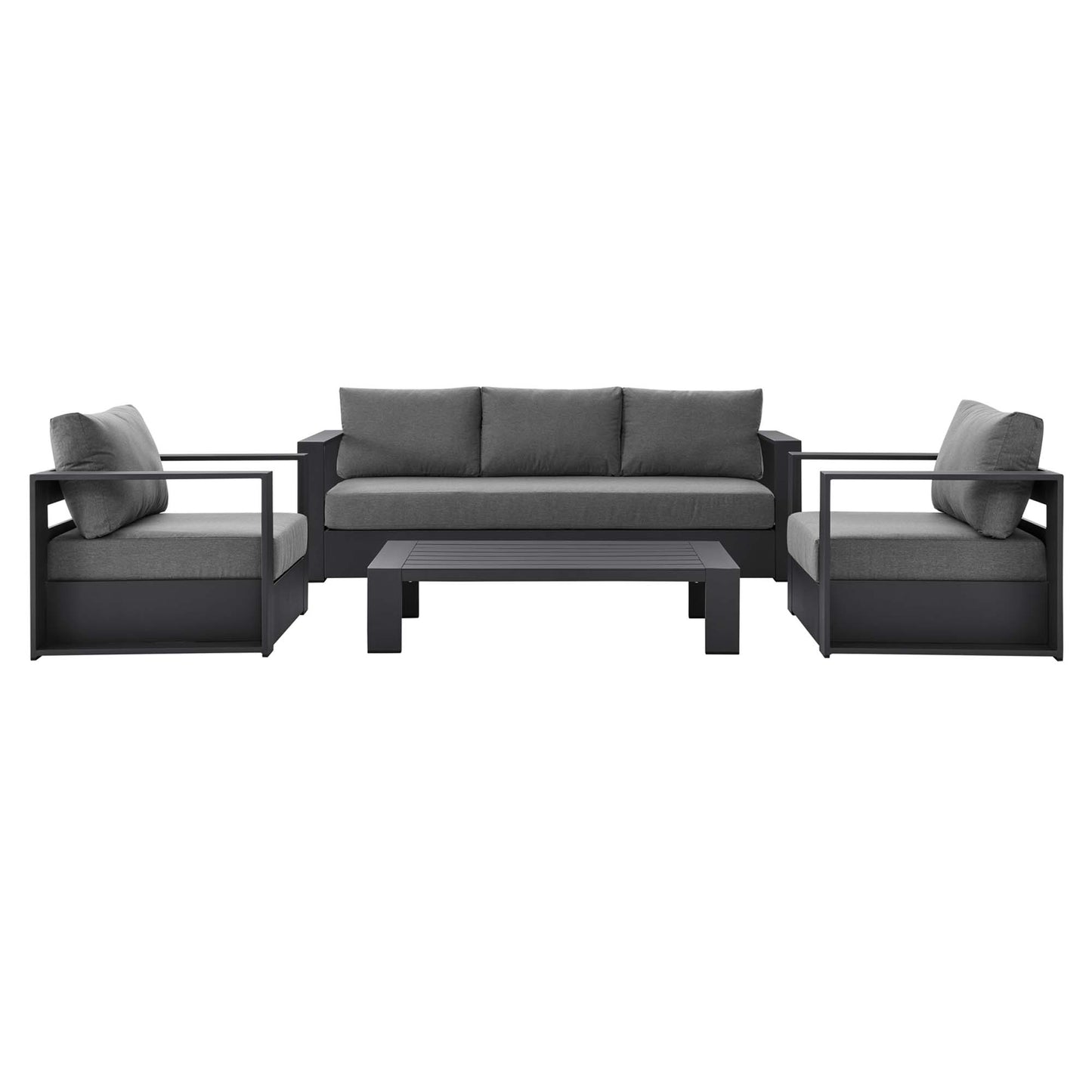 Modway - Tahoe 4-Piece Outdoor Patio Powder-Coated Aluminum Set by Modway  Outdoor Furniture Sofa Sectionals Brown - EEI-5749-GRY-CHA