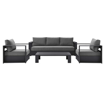 Modway - Tahoe 4-Piece Outdoor Patio Powder-Coated Aluminum Set by Modway  Outdoor Furniture Sofa Sectionals Brown - EEI-5749-GRY-CHA