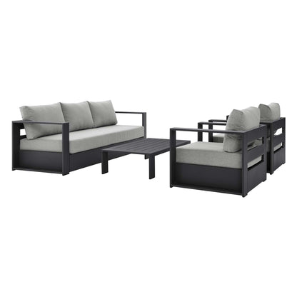 Modway - Tahoe 4-Piece Outdoor Patio Powder-Coated Aluminum Set by Modway  Outdoor Furniture Sofa Sectionals Gray - EEI-5749-GRY-GRY