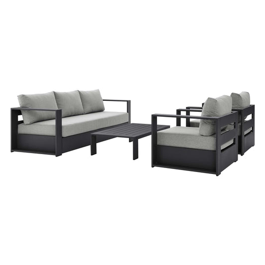Modway - Tahoe 4-Piece Outdoor Patio Powder-Coated Aluminum Set by Modway  Outdoor Furniture Sofa Sectionals Gray - EEI-5749-GRY-GRY