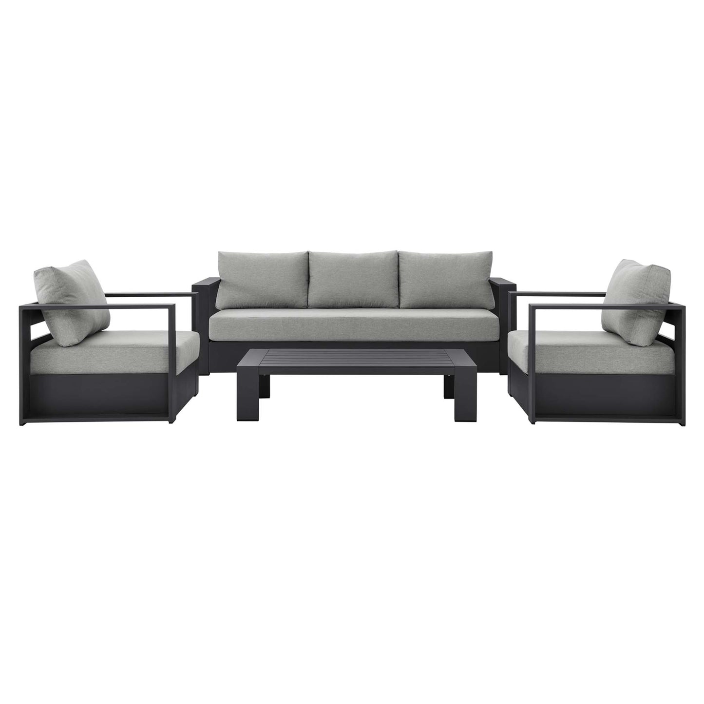 Modway - Tahoe 4-Piece Outdoor Patio Powder-Coated Aluminum Set by Modway  Outdoor Furniture Sofa Sectionals Gray - EEI-5749-GRY-GRY