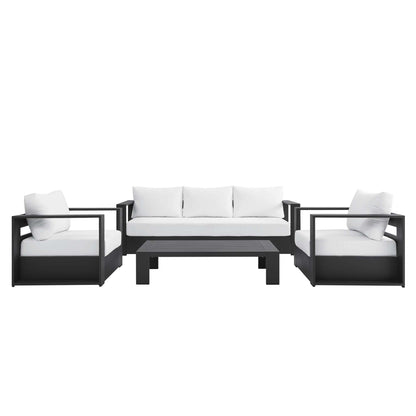 Modway - Tahoe 4-Piece Outdoor Patio Powder-Coated Aluminum Set by Modway  Outdoor Furniture Sofa Sectionals White - EEI-5749-GRY-WHI