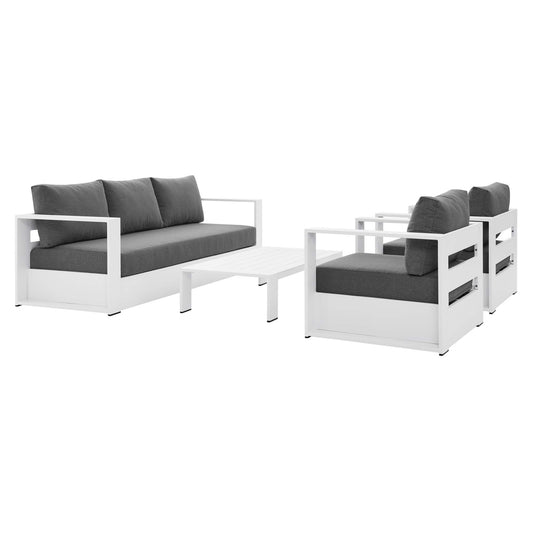 Modway - Tahoe 4-Piece Outdoor Patio Powder-Coated Aluminum Set by Modway  Outdoor Furniture Sofa Sectionals Black - EEI-5749-WHI-CHA