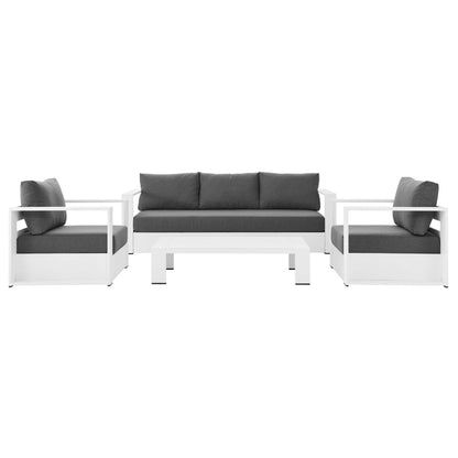 Modway - Tahoe 4-Piece Outdoor Patio Powder-Coated Aluminum Set by Modway  Outdoor Furniture Sofa Sectionals Black - EEI-5749-WHI-CHA