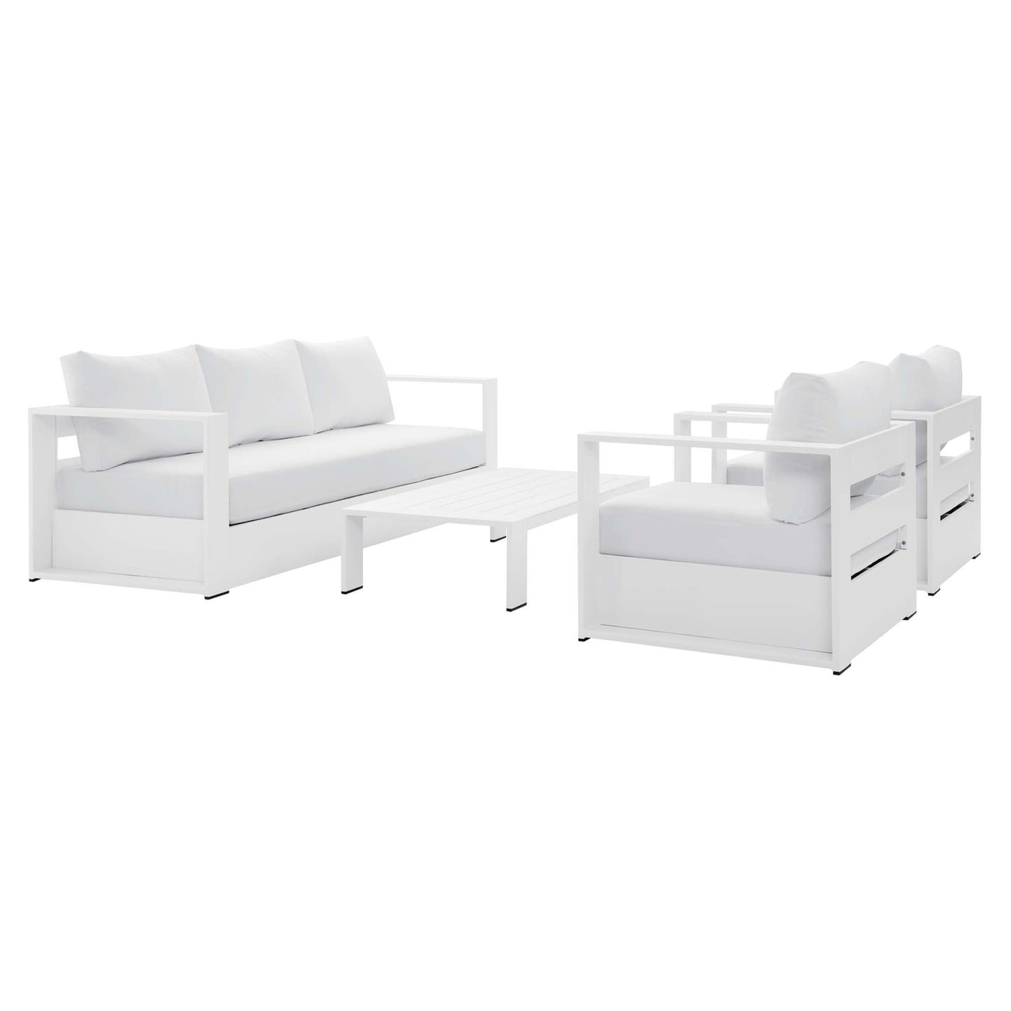 Modway - Tahoe 4-Piece Outdoor Patio Powder-Coated Aluminum Set by Modway  Outdoor Furniture Sofa Sectionals White - EEI-5749-WHI-WHI