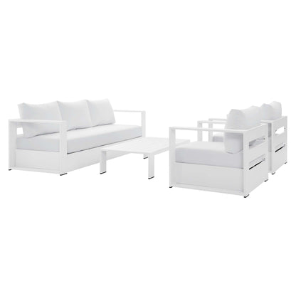 Modway - Tahoe 4-Piece Outdoor Patio Powder-Coated Aluminum Set by Modway  Outdoor Furniture Sofa Sectionals White - EEI-5749-WHI-WHI