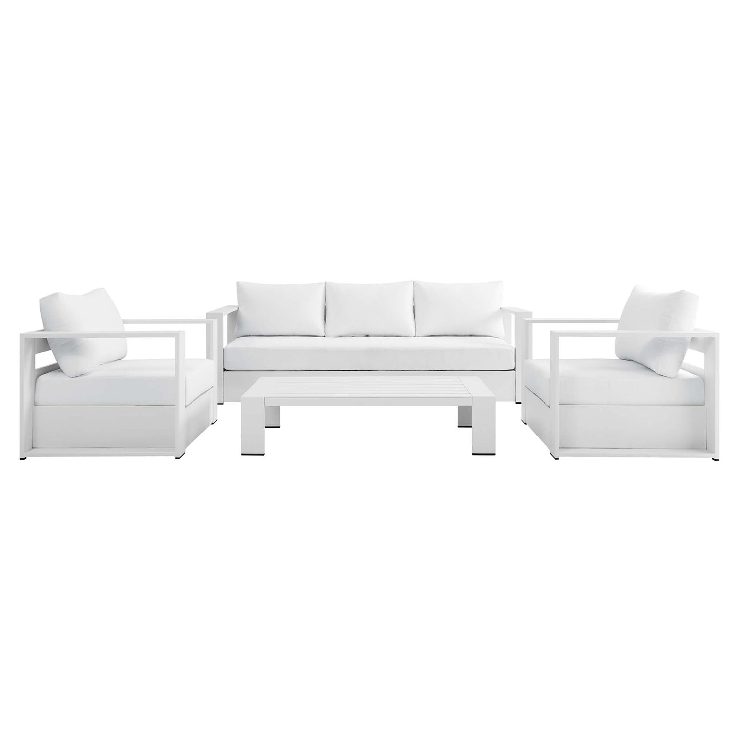 Modway - Tahoe 4-Piece Outdoor Patio Powder-Coated Aluminum Set by Modway  Outdoor Furniture Sofa Sectionals White - EEI-5749-WHI-WHI