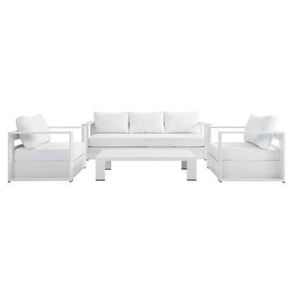 Modway - Tahoe 4-Piece Outdoor Patio Powder-Coated Aluminum Set by Modway  Outdoor Furniture Sofa Sectionals White - EEI-5749-WHI-WHI