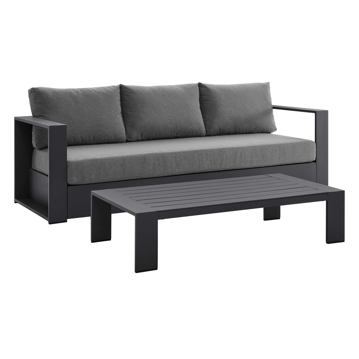 Modway - Tahoe 2-Piece Outdoor Patio Powder-Coated Aluminum Set by Modway  Outdoor Furniture Sofa Sectionals Brown - EEI-5750-GRY-CHA