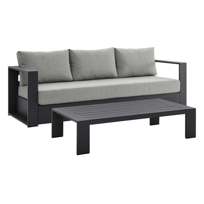 Modway - Tahoe 2-Piece Outdoor Patio Powder-Coated Aluminum Set by Modway  Outdoor Furniture Sofa Sectionals Gray - EEI-5750-GRY-GRY