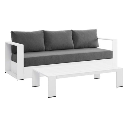 Modway - Tahoe 2-Piece Outdoor Patio Powder-Coated Aluminum Set by Modway  Outdoor Furniture Sofa Sectionals Black - EEI-5750-WHI-CHA