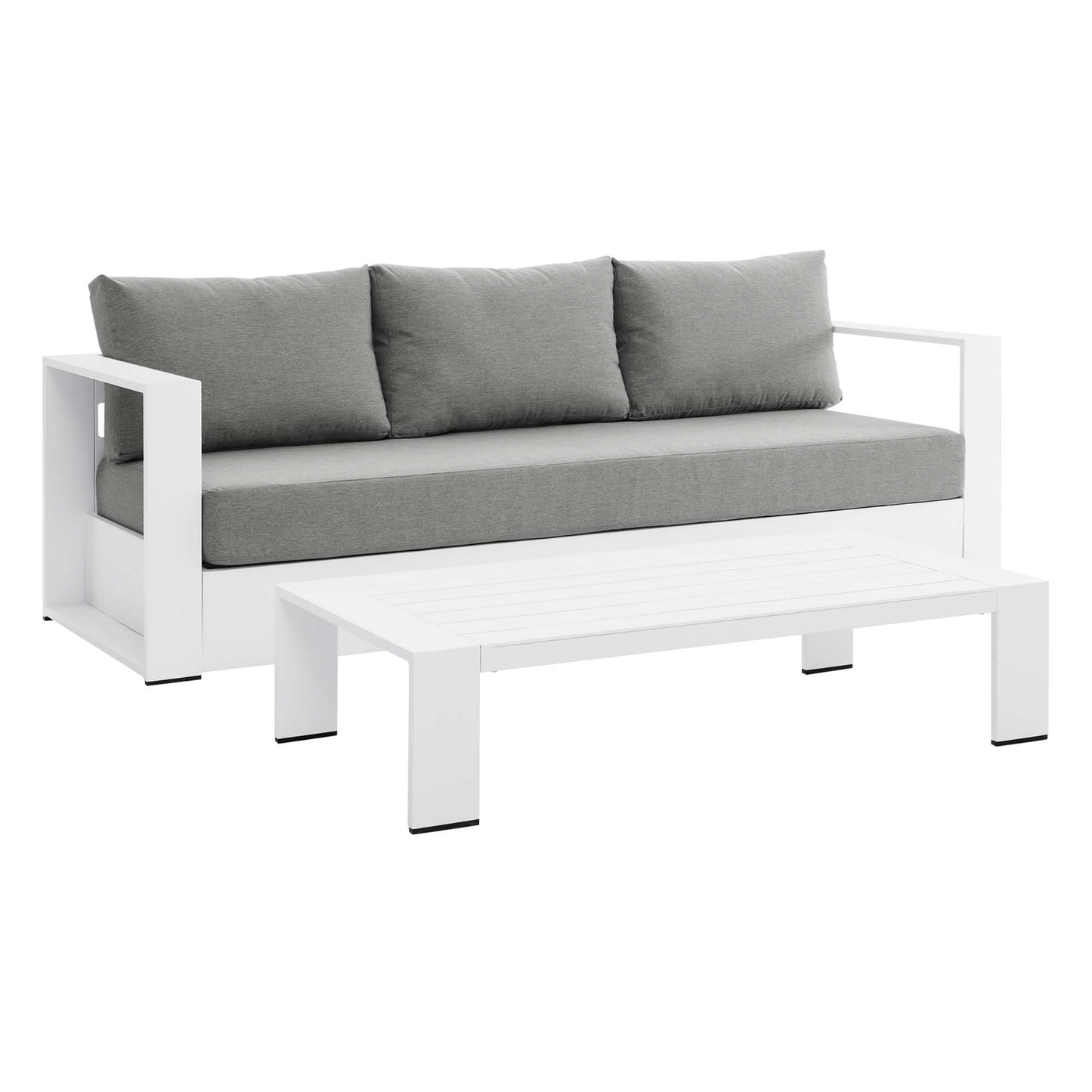 Modway - Tahoe 2-Piece Outdoor Patio Powder-Coated Aluminum Set by Modway  Outdoor Furniture Sofa Sectionals Gray - EEI-5750-WHI-GRY