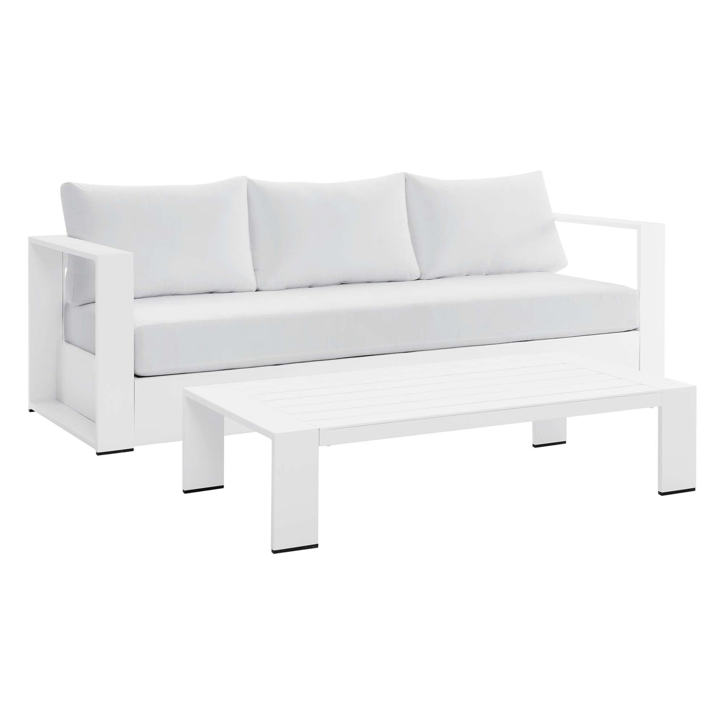 Modway - Tahoe 2-Piece Outdoor Patio Powder-Coated Aluminum Set by Modway  Outdoor Furniture Sofa Sectionals White - EEI-5750-WHI-WHI