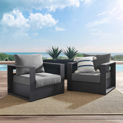 Modway - Tahoe 2-Piece Outdoor Patio Powder-Coated Aluminum Armchair Set by Modway  Outdoor Furniture Sofa Sectionals Brown - EEI-5751-GRY-CHA