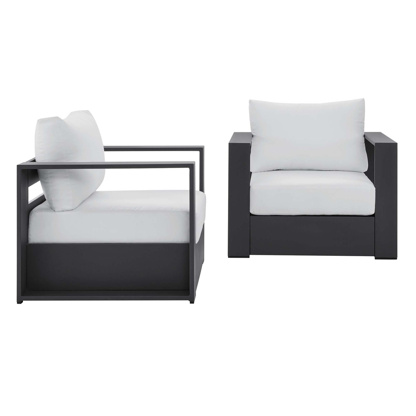Modway - Tahoe 2-Piece Outdoor Patio Powder-Coated Aluminum Armchair Set by Modway  Outdoor Furniture Sofa Sectionals White - EEI-5751-GRY-WHI