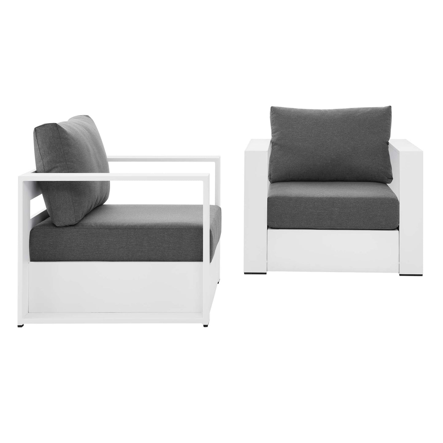Modway - Tahoe 2-Piece Outdoor Patio Powder-Coated Aluminum Armchair Set by Modway  Outdoor Furniture Sofa Sectionals Black - EEI-5751-WHI-CHA