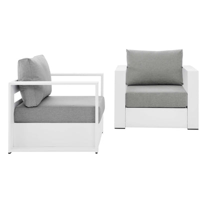 Modway - Tahoe 2-Piece Outdoor Patio Powder-Coated Aluminum Armchair Set by Modway  Outdoor Furniture Sofa Sectionals Gray - EEI-5751-WHI-GRY
