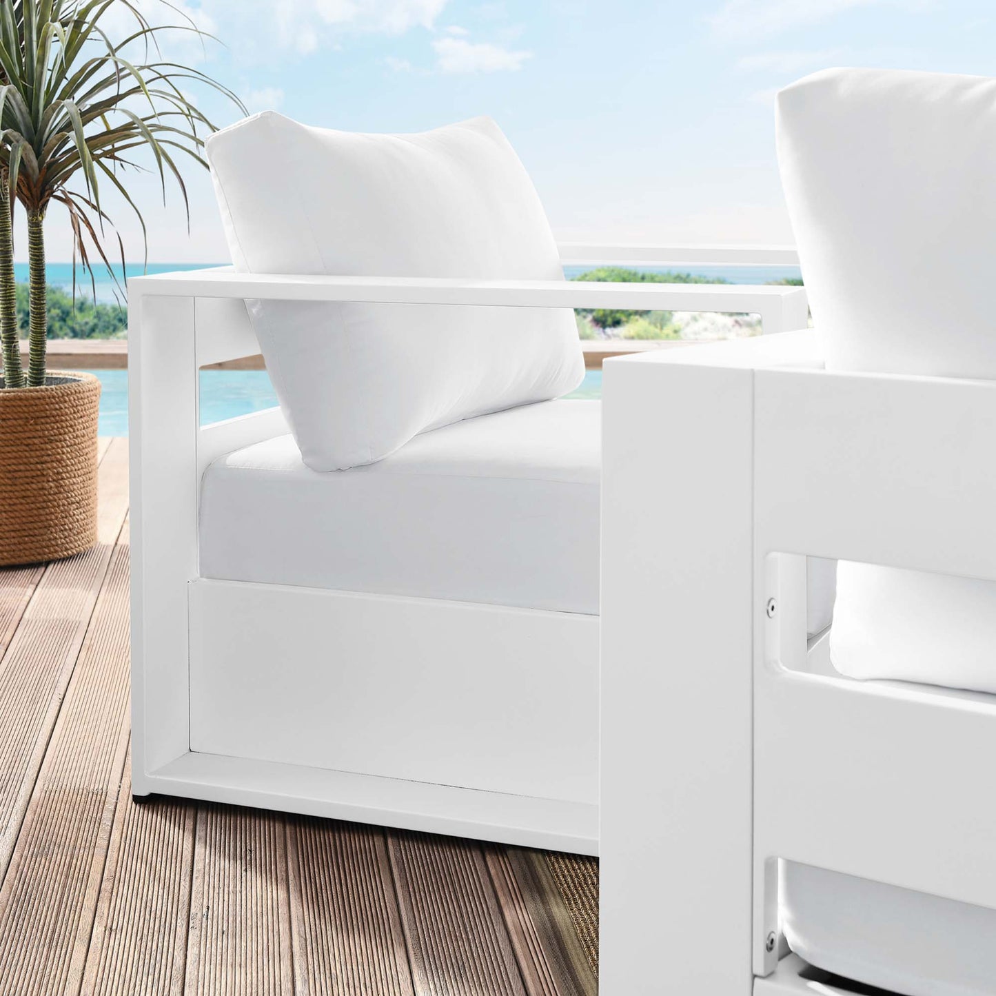 Modway - Tahoe 2-Piece Outdoor Patio Powder-Coated Aluminum Armchair Set by Modway  Outdoor Furniture Sofa Sectionals White - EEI-5751-WHI-WHI