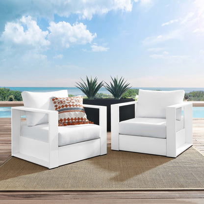 Modway - Tahoe 2-Piece Outdoor Patio Powder-Coated Aluminum Armchair Set by Modway  Outdoor Furniture Sofa Sectionals White - EEI-5751-WHI-WHI
