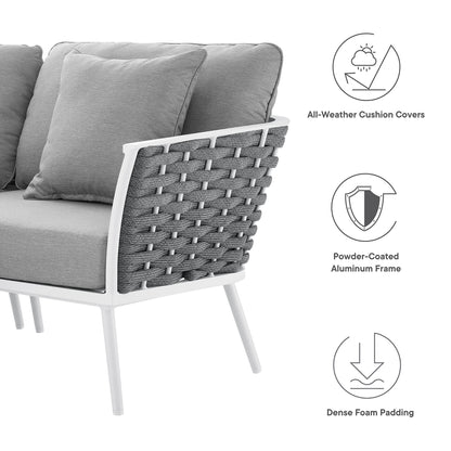 Modway Outlet Stance Outdoor Patio Aluminum Small Sectional Sofa by Modway  Outdoor Furniture Furniture White Gray - EEI-5752-WHI-GRY